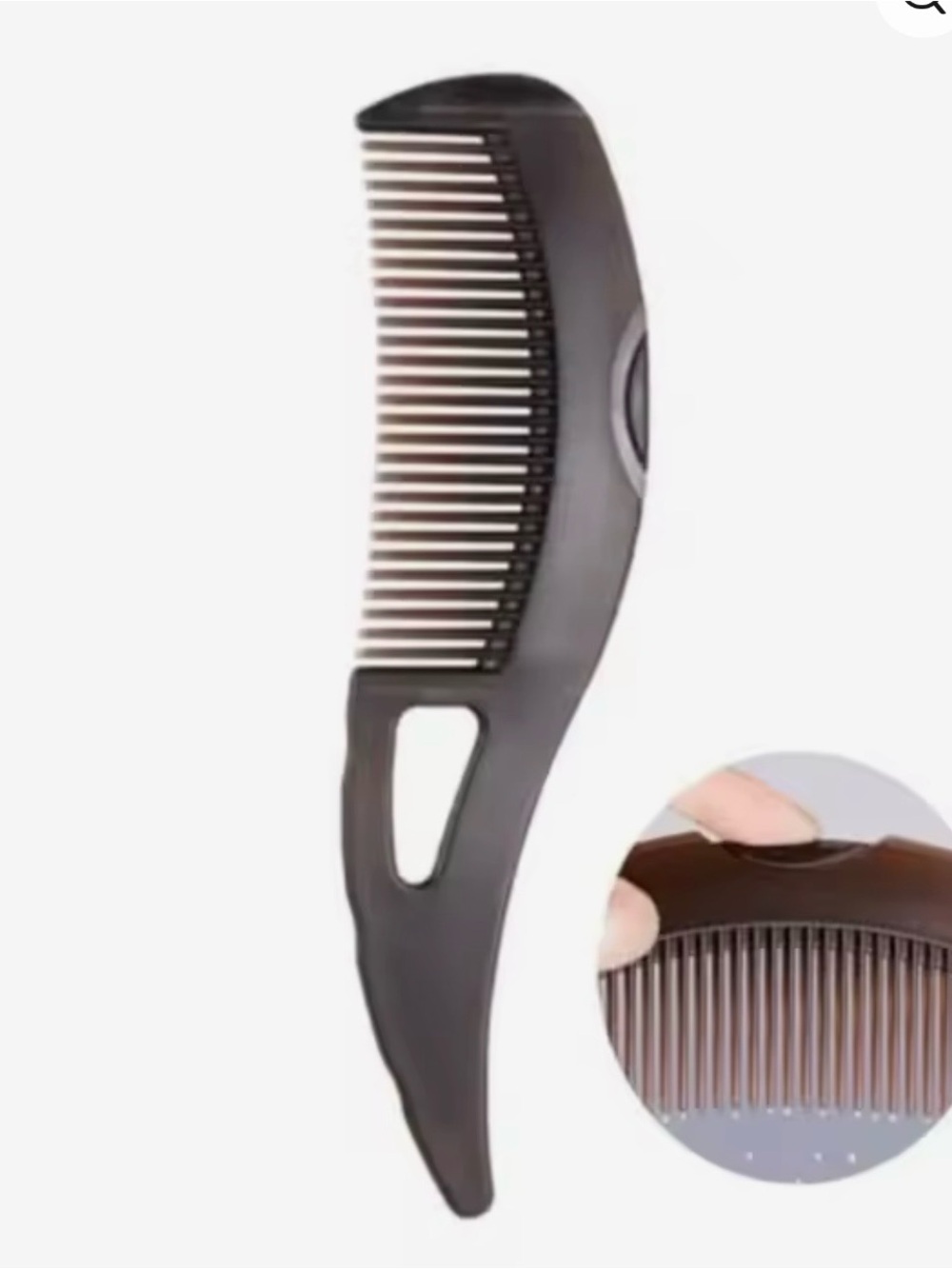 Dandruff Comb with Self-Cleaning Hollow Teeth and Massage Handle